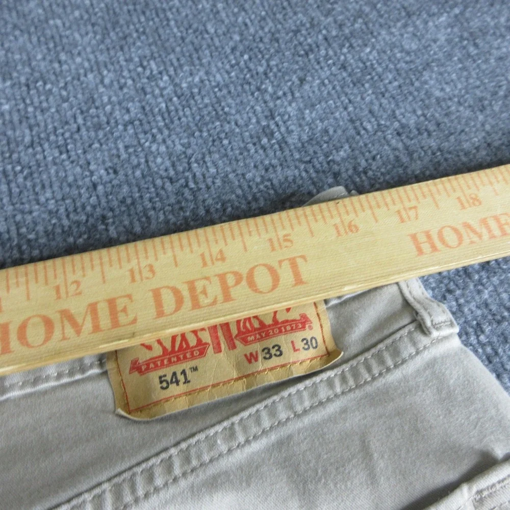 Levis 541 Jeans Mens 33x30 Beige Athletic Tapered Light Wash Stretch Denim